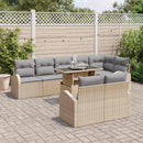 Havesofa Sæt med opbevaring 9 pcs Beige og lys grå polyrattan