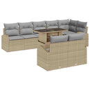 Havesofa Sæt med opbevaring 9 pcs Beige og lys grå polyrattan