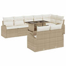 Havesofa Sæt med opbevaring 9 pcs Beige og creme polyrattan