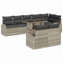 Havesofa Sæt med opbevaring med pude 9 pcs Lysegrå polyrattan