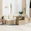Havesofa Sæt med pude 7 pcs beige og cremefarvet