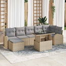 Havesofa Sæt med pude 8 pcs beige og lysegrå