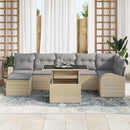 Havesofa Sæt med pude 8 pcs beige og lysegrå