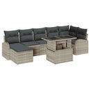 Havesofa Sæt med opbevaring 8 pcs Lysegrå polyrattan