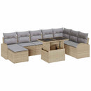 Havesofa Sæt med pude 9 pcs beige og lysegrå