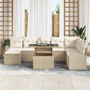 Havesofa Sæt med opbevaring 9 pcs Beige og creme polyrattan