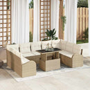 Havesofa Sæt 10 stk. Beige og creme polyrattan