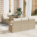 Havesofa Sæt med opbevaring 6 pcs Beige og creme polyrattan