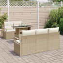 Havesofa Sæt med opbevaring 6 pcs Beige og creme polyrattan