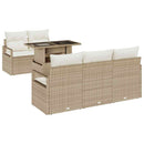 Havesofa Sæt med opbevaring 6 pcs Beige og creme polyrattan