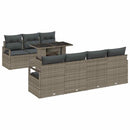 Havesofa Sæt med opbevaring med pude 8 pcs Grå polyrattan