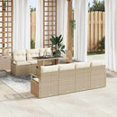 Havesofa Sæt med opbevaring 8 pcs Beige og creme polyrattan