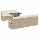 Havesofa Sæt med opbevaring 8 pcs Beige og creme polyrattan