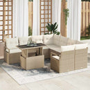 Havesofa Sæt med pude 9 pcs Beige og creme polyrattan