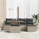 Havesofa Sæt med pude 6 pcs Lysegrå
