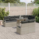 Havesofa Sæt med pude 9 pcs Lysegrå polyrattan