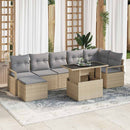 Havesofa Sæt med pude 8 pcs beige og lysegrå