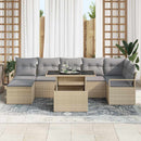 Havesofa Sæt med pude 8 pcs beige og lysegrå