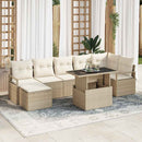 Havesofa Sæt med pude 8 pcs beige og cremefarvet