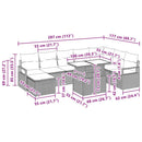 Havesofa Sæt 9 pcs Sort Polyrattan og pulverlakeret stål