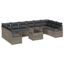Havesofa Sæt med pude 11 pcs Grå polyrattan