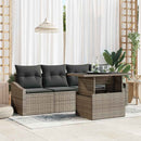 Havesofa Sæt med pude 5 pcs Grå polyrattan