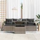 Havesofa Sæt med pude 5 pcs Grå polyrattan