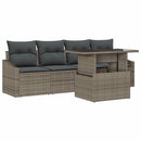 Havesofa Sæt med pude 5 pcs Grå polyrattan