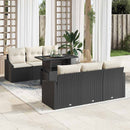 Havesofa Sæt 7 pcs Sort og cremefarvet 100 x 55 x 73 cm
