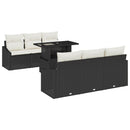 Havesofa Sæt 7 pcs Sort og cremefarvet 100 x 55 x 73 cm