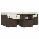 Havesofa Sæt med pude 7 pcs Brun og Creme polyrattan