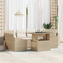 Havesofa Sæt 7 stk. Beige og creme polyrattan