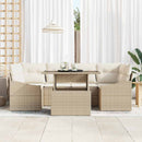 Havesofa Sæt 7 stk. Beige og creme polyrattan
