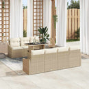 Havesofa Sæt 8 stk. Beige og creme polyrattan