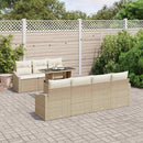 Havesofa Sæt 8 stk. Beige og creme polyrattan