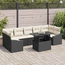 Havesofa Sæt 8 stk. Sort og Cream polyrattan