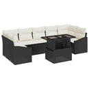 Havesofa Sæt 8 stk. Sort og Cream polyrattan