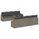 Havesofa Sæt med pude 7 pcs Grå polyrattan