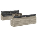 Havesofa Sæt med pude 7 pcs Lysegrå polyrattan