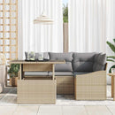 Havesofa Sæt 5 stk. Beige og lys grå polyrattan