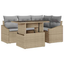 Havesofa Sæt 5 stk. Beige og lys grå polyrattan