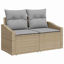 Havesofa Sæt 5 stk. Beige og lys grå polyrattan