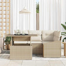 Havesofa Sæt 5 stk. Beige og creme polyrattan