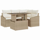 Havesofa Sæt 5 stk. Beige og creme polyrattan