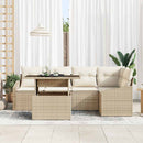 Havesofa Sæt 6 stk. Beige og creme polyrattan