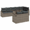 Havesofa Sæt med pude med opbevaring 9 pcs Grå polyrattan