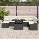 Sofa Sæt 9 stk. Sort og Cream polyrattan