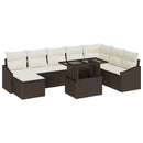 Sofa Sæt med pude med opbevaring 9 pcs Brun og Creme polyrattan