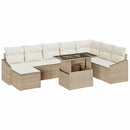 Sofa Sæt med pude 9 pcs Beige og creme polyrattan