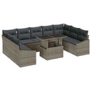 Sofa Sæt med pude 10 pcs Grå polyrattan